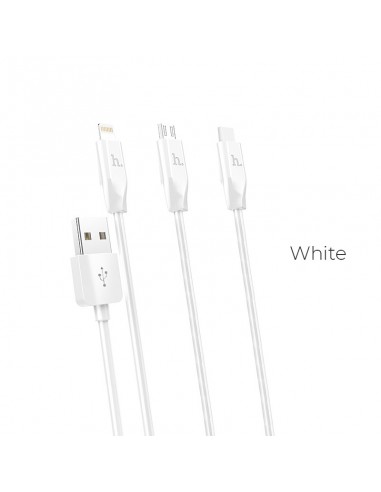 HOCO KABEL USB SPEED TYP C X1 RAPID BIALY 1 METRO