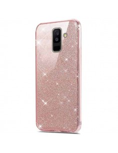 CAPA JELLY CASE PRETA EFEITO BRILHO/PURPURINA PARA Samsung Galaxy J6 Plus, J610