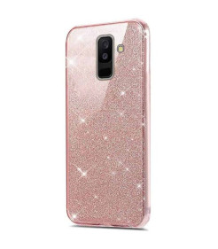 CAPA JELLY CASE PRETA EFEITO BRILHO/PURPURINA PARA Samsung Galaxy J6 Plus, J610