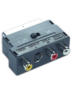ADAPTADOR SCART MACHO A 3RCA HEMBRA + S-VIDEO GEMBIRD (CONMUTABLE)