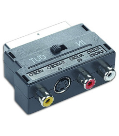 ADAPTADOR SCART MACHO A 3RCA HEMBRA + S-VIDEO GEMBIRD (CONMUTABLE)