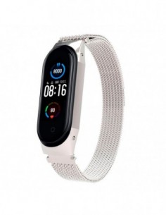 Pulseira Xiaomi Mi Smart Band 7 / Mi Smart Band 6 / Mi Band 5 / Amazfit Band 5 Milanesa Ímã (Prateado)