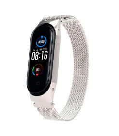 Pulseira Xiaomi Mi Smart Band 7 / Mi Smart Band 6 / Mi Band 5 / Amazfit Band 5 Milanesa Ímã (Prateado)
