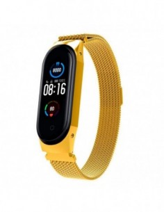 Pulseira Xiaomi Mi Smart Band 7 / Mi Smart Band 6 / Mi Band 5 / Amazfit Band 5 Milanesa Ímã (Dourado)