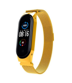 Pulseira Xiaomi Mi Smart Band 7 / Mi Smart Band 6 / Mi Band 5 / Amazfit Band 5 Milanesa Ímã (Dourado)