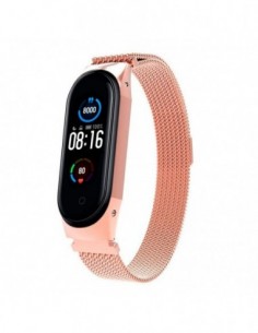 Pulseira Xiaomi Mi Smart Band 7 / Mi Smart Band 6 / Mi Band 5 / Amazfit Band 5 Milanesa Ímã (Rosa)