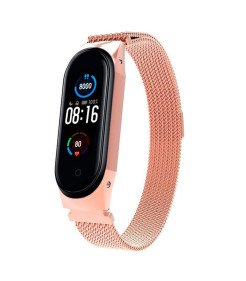 Pulseira Xiaomi Mi Smart Band 7 / Mi Smart Band 6 / Mi Band 5 / Amazfit Band 5 Milanesa Ímã (Rosa)