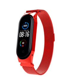 Pulseira Xiaomi Mi Smart Band 7 / Mi Smart Band 6 / Mi Band 5 / Amazfit Band 5 Milanesa Ímã (Vermelho)
