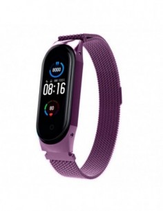 Pulseira Xiaomi Mi Smart Band 7 / Mi Smart Band 6 / Mi Band 5 / Amazfit Band 5 Milanesa Ímã (Violeta)