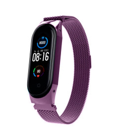 Pulseira Xiaomi Mi Smart Band 7 / Mi Smart Band 6 / Mi Band 5 / Amazfit Band 5 Milanesa Ímã (Violeta)