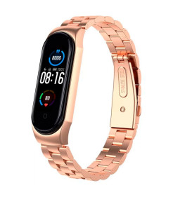 Pulseira Xiaomi Mi Smart Band 7 / Mi Smart Band 6 / Mi Band 5 / Amazfit Band 5 Elos de Metal (Rosa)