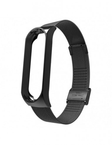 Pulseira Xiaomi Mi Smart Band 7 / Mi Smart Band 6 / Mi Band 5 / Amazfit Band 5 Milanesa Clip (Preto)