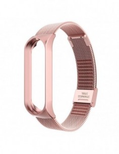 Pulseira Xiaomi Mi Smart Band 7 / Mi Smart Band 6 / Mi Band 5 / Amazfit Band 5 Milanesa Clip (Rosa)