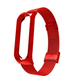Pulseira Xiaomi Mi Smart Band 7 / Mi Smart Band 6 / Mi Band 5 / Amazfit Band 5 Milanesa Clip (Vermelho)