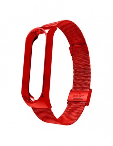 Pulseira Xiaomi Mi Smart Band 7 / Mi Smart Band 6 / Mi Band 5 / Amazfit Band 5 Milanesa Clip (Vermelho)