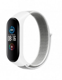 Pulseira Xiaomi Mi Smart Band 7 / Mi Smart Band 6 / Mi Band 5 / Amazfit Band 5 Nylon (Branco)