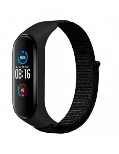Pulseira Xiaomi Mi Smart Band 7 / Mi Smart Band 6 / Mi Band 5 / Amazfit Band 5 Nylon (Preto)