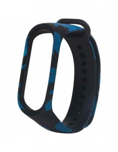 Pulseira Xiaomi Mi Smart Band 7 / Mi Smart Band 6 / Mi Band 5 / Amazfit Band 5 Camuflagem (Azul)