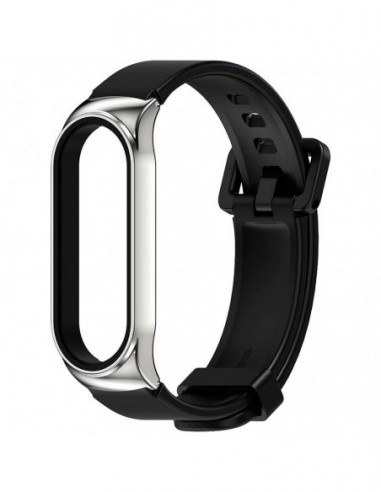 Pulseira Xiaomi Mi Smart Band 7 / Mi Smart Band 6 / Mi Band 5 / Amazfit Band 5 Metal-Gel (Preto)