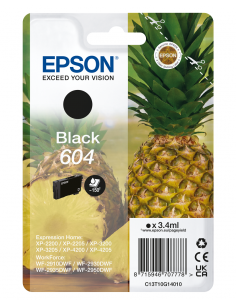 TINTEIRO EPSON 604 PRETO ORIGINAL SÉRIE ANANÁS