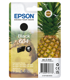 TINTEIRO EPSON 604 PRETO ORIGINAL SÉRIE ANANÁS