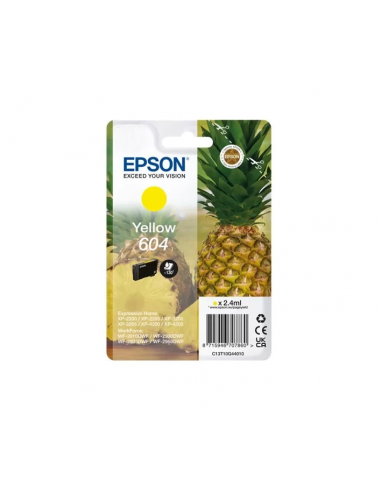 TINTEIRO EPSON 604 AMARELO ORIGINAL SÉRIE ANANÁS