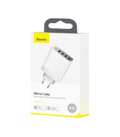 BASEUS  CARREGADOR MIRROWR LAKE DIGITAL DISPLAY USB X 4 30W (CCJMHB-802) BRANCO