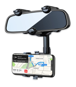 CAR REARVIEW MIRROR PHONE HOLDER