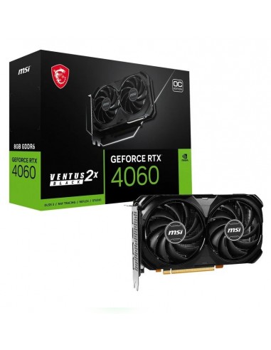 VGA MSI RTX4060 VENTUS 2X BLACK 8GB OC 8GB GDDR6 HDMI/DP