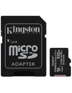 Kingston Cartão Micro SDXC 512GB Clase 10 100MB/s Canvas Select Plus + Adaptador SD