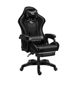 Cadeira Gaming PowerGaming Com Colunas Bluetooth e Massagem + Repouso para pés Negro