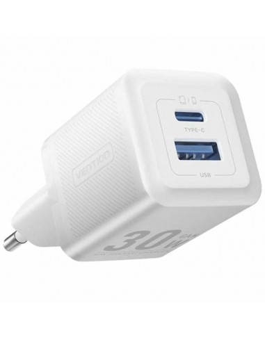 CARREGADOR 2 PORTAS USB(C+A) 30W BRANCO
