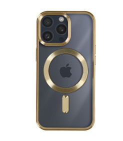 IPHONE 16 CAPA SILICONE CAMERA SHIELD MAGSAFE DOURADO