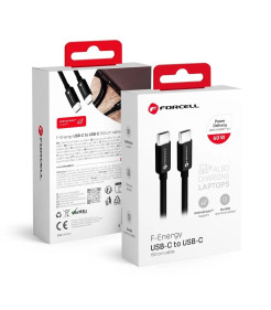 CABO TYPE C / TYPE C FORCELL F-ENERGY QC4.0 3A 60W 1,5M BLACK