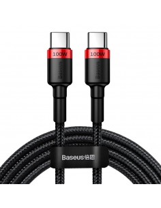 CABO TYPE C / TYPE C BASEUS 5A 100W TUNGSTENIO 2M RED