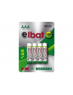 ELBAT PACK DE 4 PILHAS RECARREGAVEIS LR03 AAA 1000MAH