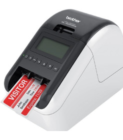 Brother DK22251 - Etiquetas Genericas de Tamanho personalizado – 62mm x 15,24 metros - Texto vermelho e negro sobre fundo branco