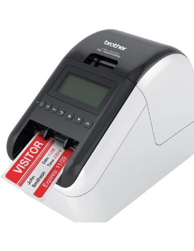 Brother DK22251 - Etiquetas Genericas de Tamanho personalizado – 62mm x 15,24 metros - Texto vermelho e negro sobre fundo branco