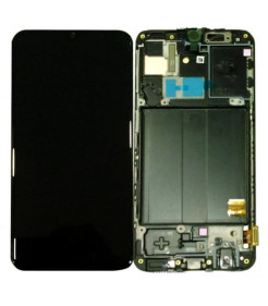 ECRÃ OLED SAMSUNG A40 COM FRAME PRETO