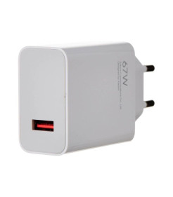 Xiaomi HyperCharge Carregador 67W QC3.0 - USB-A - Carga Rapida Branco