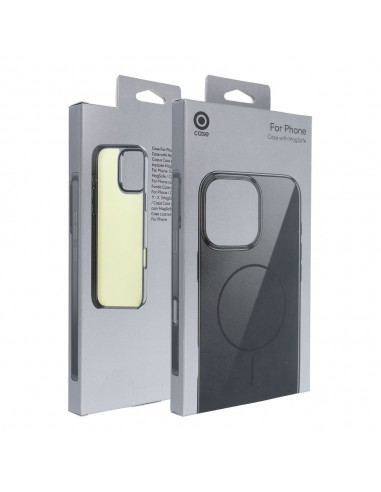 GLOSSY MAG COVER COMPATIVEL COM MAGSAFE PARA IPHONE 15 PLUS PRETO