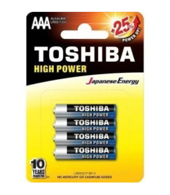 Pack de 4 Pilhas AAA Toshiba High Power LR03/ 1.5V/ Alcalinas