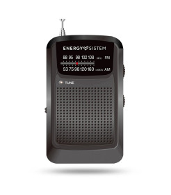 Energy Sistem Pocket Radio Portátil Analógico FM/AM - Entrada Jack 3.5mm - Alimentação a Pilhas - Preto