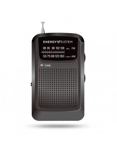 Energy Sistem Pocket Radio Portátil Analógico FM/AM - Entrada Jack 3.5mm - Alimentação a Pilhas - Preto