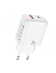 XO L158 Carregador de Corrente 20W - USB-A y USB-C - Branco