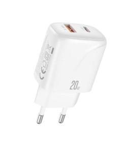 XO L158 Carregador de Corrente 20W - USB-A y USB-C - Branco