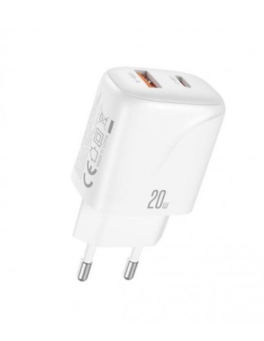 XO L158 Carregador de Corrente 20W - USB-A y USB-C - Branco