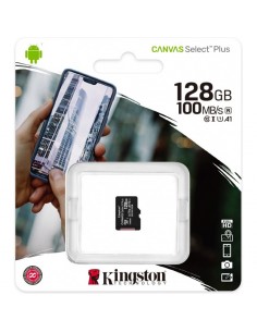 Kingston Cartao Micro SDXC 128GB Classe 10 100MB/s Canvas Select Plus + Adaptador SD