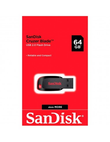 Sandisk Cruzer Blade Memoria USB 2.0 64GB  -  Negro/Vermelho