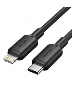 Vention Cabo USB 2.0 Tipo C a Lightning - Conector Niquelado - Potencia 27W - Corrente Maxima 3A - 1M  Negro